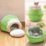 Cat Bed Plush Soft Portable Foldable Cute Cat House Cave