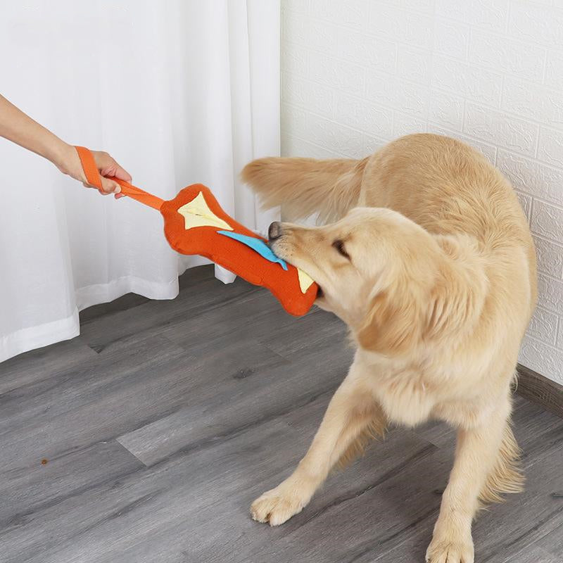 Nuopets Squeaky Plush Dog Toys Bone Sniffing Pet Toy