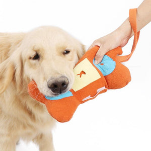 Nuopets Squeaky Plush Dog Toys Bone Sniffing Pet Toy