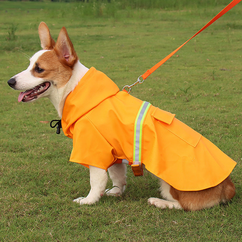 Pet raincoat dog poncho cloak reflective big dog clothes