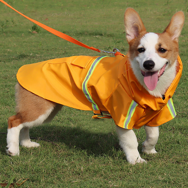 Pet raincoat dog poncho cloak reflective big dog clothes
