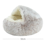 Nuopets Cat Bed Plush Warm Round Pet Bed