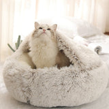 Nuopets Cat Bed Plush Warm Round Pet Bed
