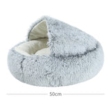 Nuopets Cat Bed Plush Warm Round Pet Bed