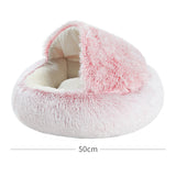 Nuopets Cat Bed Plush Warm Round Pet Bed