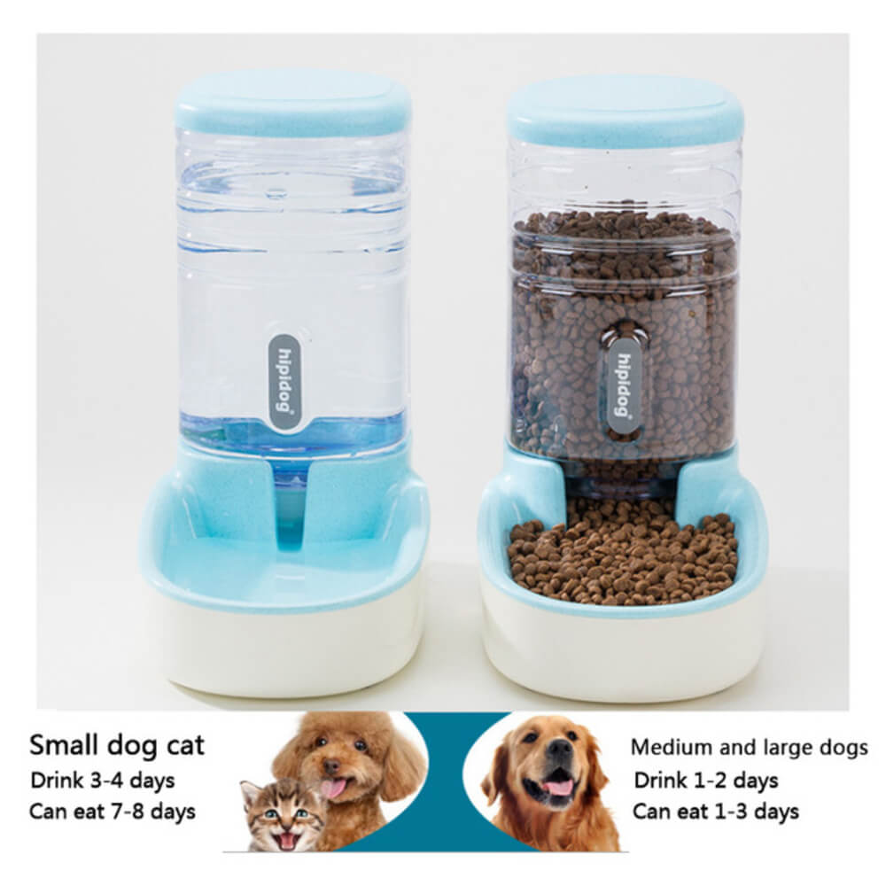 Pets Automatic Self-Dispensing Gravity Pet Feeder and Waterer for Dogs & Cats