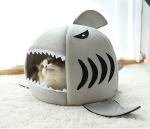 Shark Pet Bed Small Dog Cat House Indoor soft Kennel