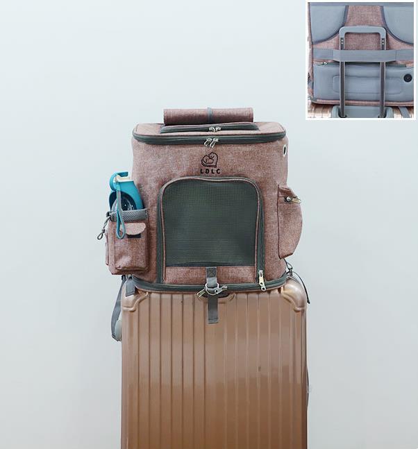 Large capacity foldable pet backpack breathable pet carrier bag