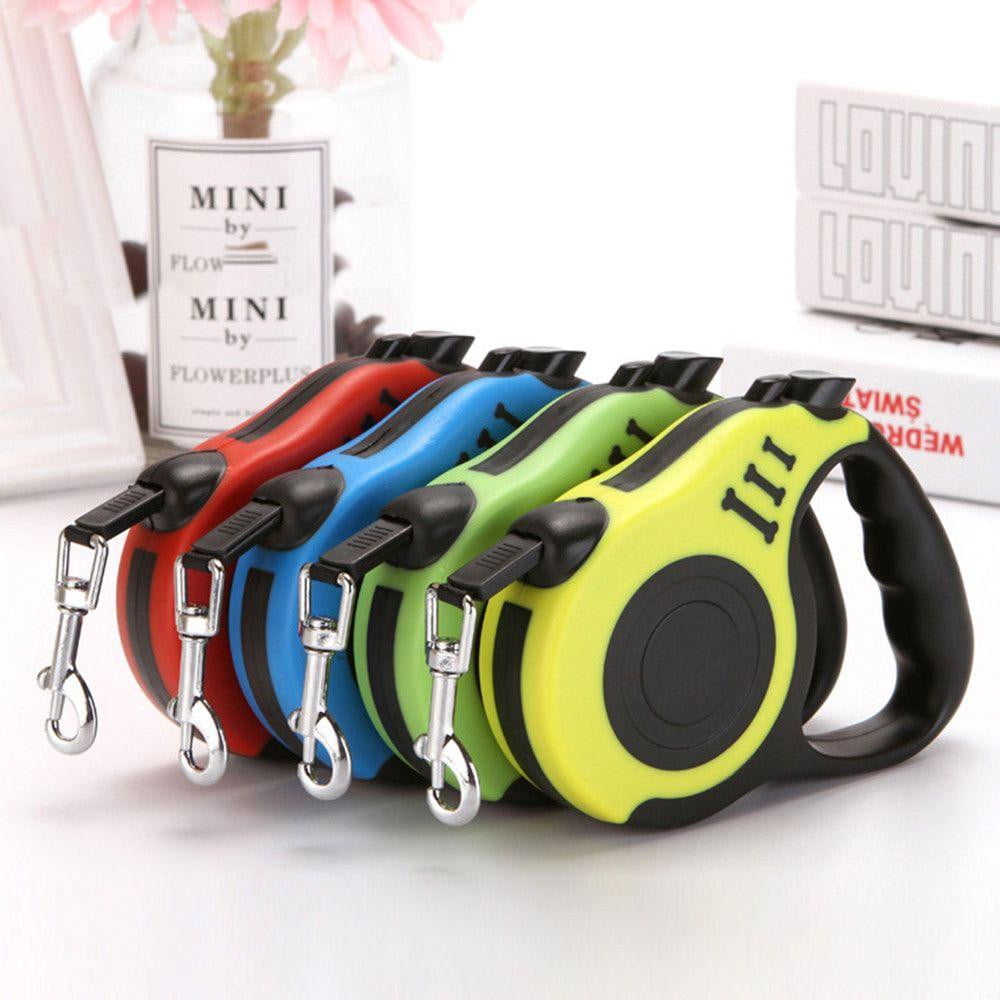 A Retractable Strong Nylon Dog Leash with Comfortable Hand Grip, One Button Brake, Pause & Lock - NuoPets