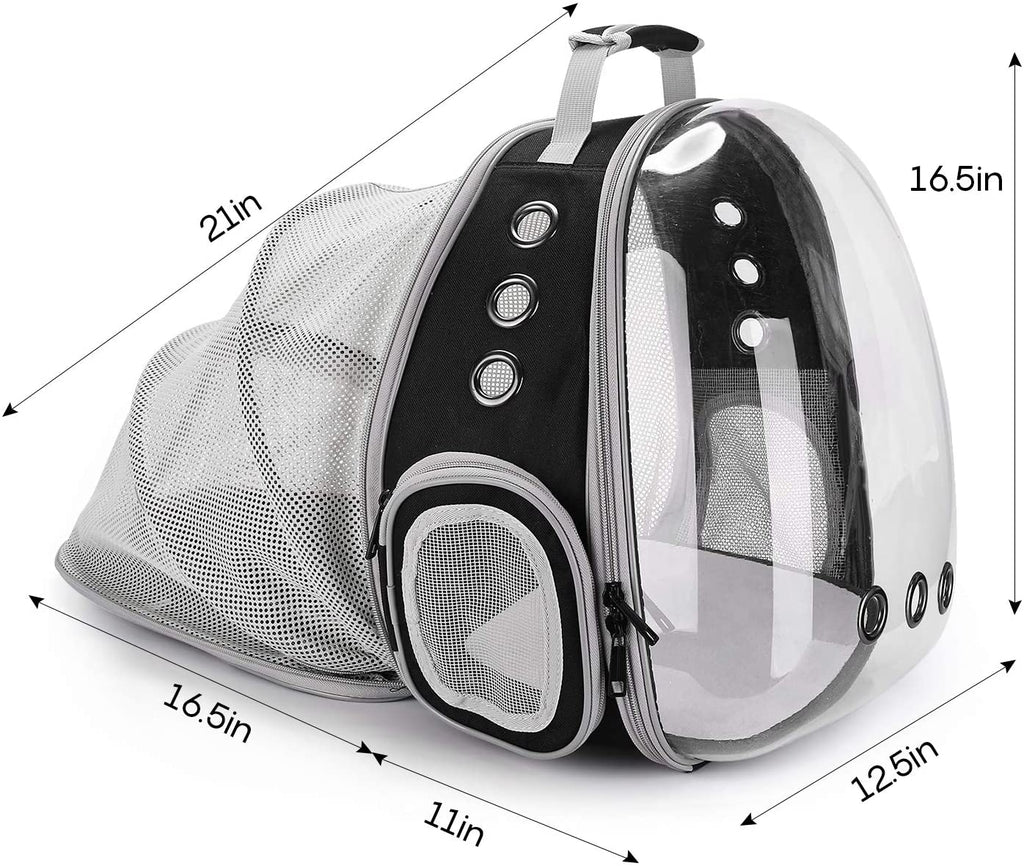 Back expandable cat backpack space capsule transparent pet carrier