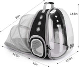 Back expandable cat backpack space capsule transparent pet carrier