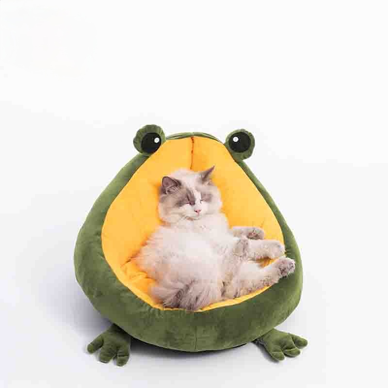 Pet Cat Dog Bed House for Cats Indoor Warm Frog Small Dog Sleep Mat