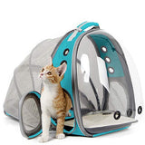 Back expandable cat backpack space capsule transparent pet carrier