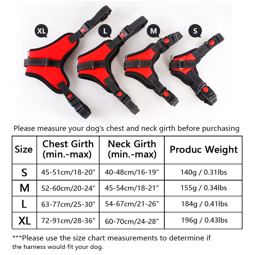 Dog Harness No-Pull Adjustable Outdoor Reflective Pet Vest Easy Control for Small Medium Large Dogs - NuoPets