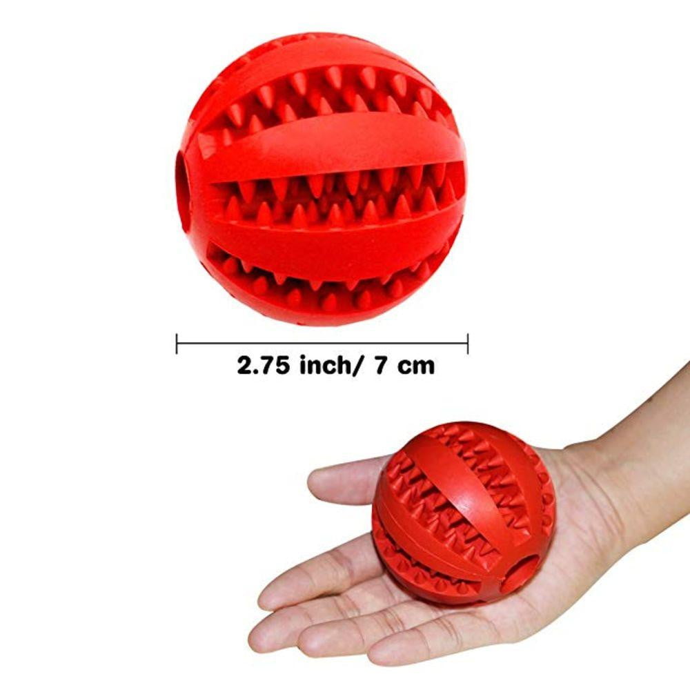 A Non-Toxic Soft Rubber IQ Treat Dispensing Chew Ball Toy for Dogs - NuoPets