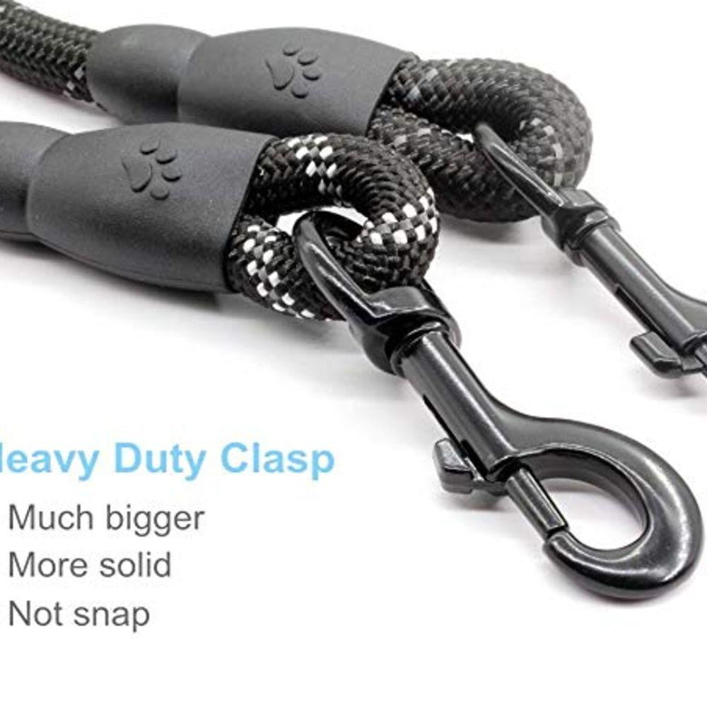 5ft Strong Dog Leash with Comfortable Padded Handle and Reflective Threads for Medium and Large Dogs - NuoPets