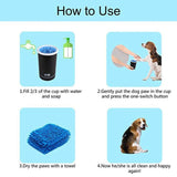 Automatic & Rechargeable 3 Sizes Pet Paw Washing Cup with Soft Rubber Brushes to Clean Dog's Paw - NuoPets