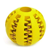A Non-Toxic Soft Rubber IQ Treat Dispensing Chew Ball Toy for Dogs - NuoPets