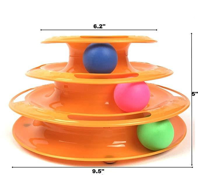 3 Level Tower Track Roller Toy with Balls for Cats - NuoPets