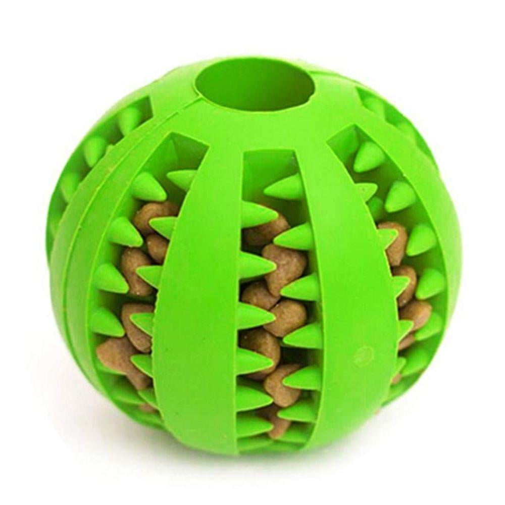 A Non-Toxic Soft Rubber IQ Treat Dispensing Chew Ball Toy for Dogs - NuoPets