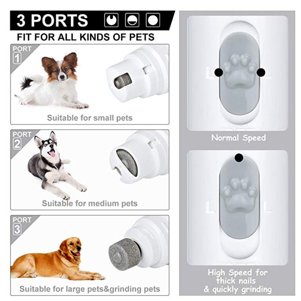 Portable Electric Dog Grooming, Trimming, Nail Grinder & Clipper Tool with USB Rechargeable Port - NuoPets