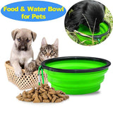 Collapsible Dog Bowl For Food & Water. A Fordable Travel Pet Bowl with Carabiners - NuoPets