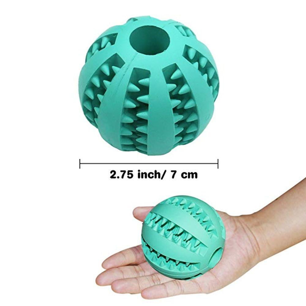 A Non-Toxic Soft Rubber IQ Treat Dispensing Chew Ball Toy for Dogs - NuoPets