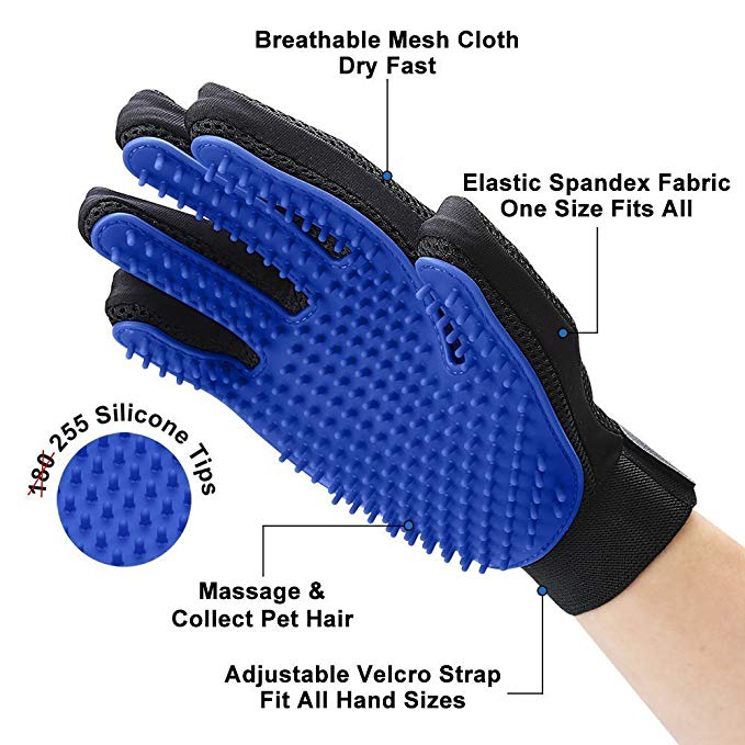 Efficient Deshedding Pet Hair Grooming Brush Glove - Perfect for Dogs & Cats with Long & Short Fur - NuoPets