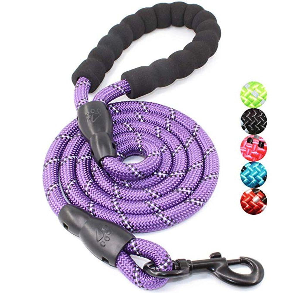 5ft Strong Dog Leash with Comfortable Padded Handle and Reflective Threads for Medium and Large Dogs - NuoPets