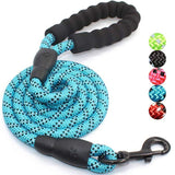 5ft Strong Dog Leash with Comfortable Padded Handle and Reflective Threads for Medium and Large Dogs