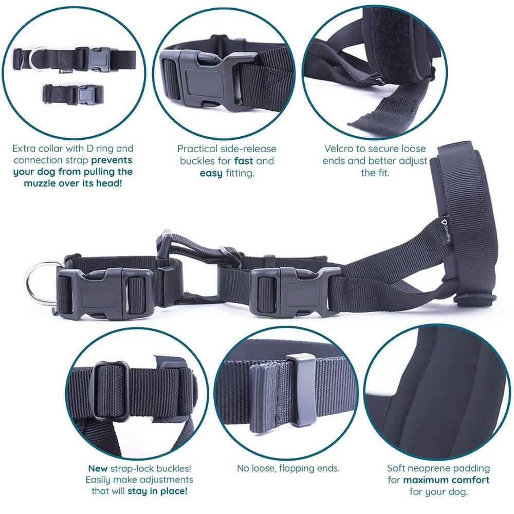 Pet Dog Padded Head Collar Gentle Halter Leash Leader Stop Pulling Training Tool