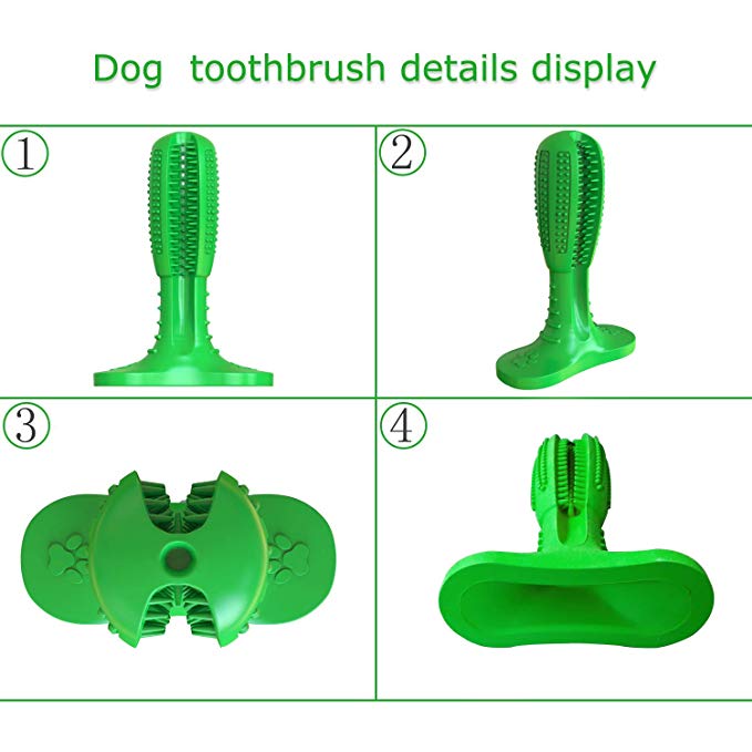 Effective Dog Toothbrush Stick Toy of Natural Rubber for Dental Care, Cleaning & Massaging - NuoPets