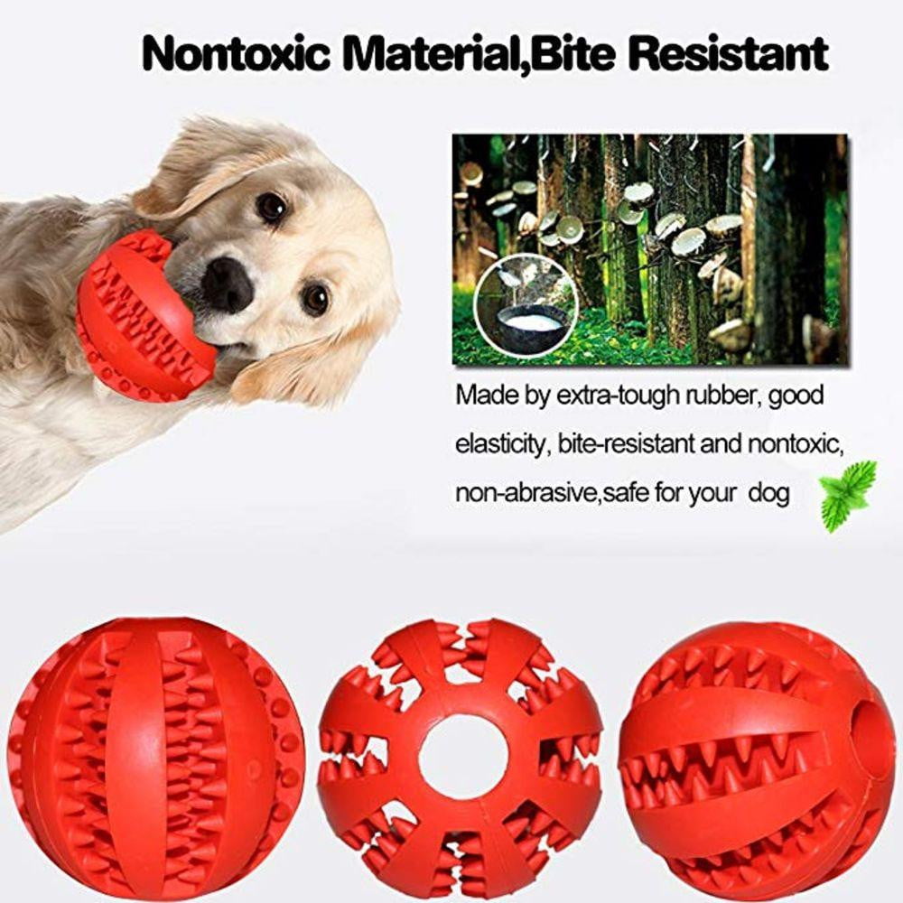 A Non-Toxic Soft Rubber IQ Treat Dispensing Chew Ball Toy for Dogs - NuoPets