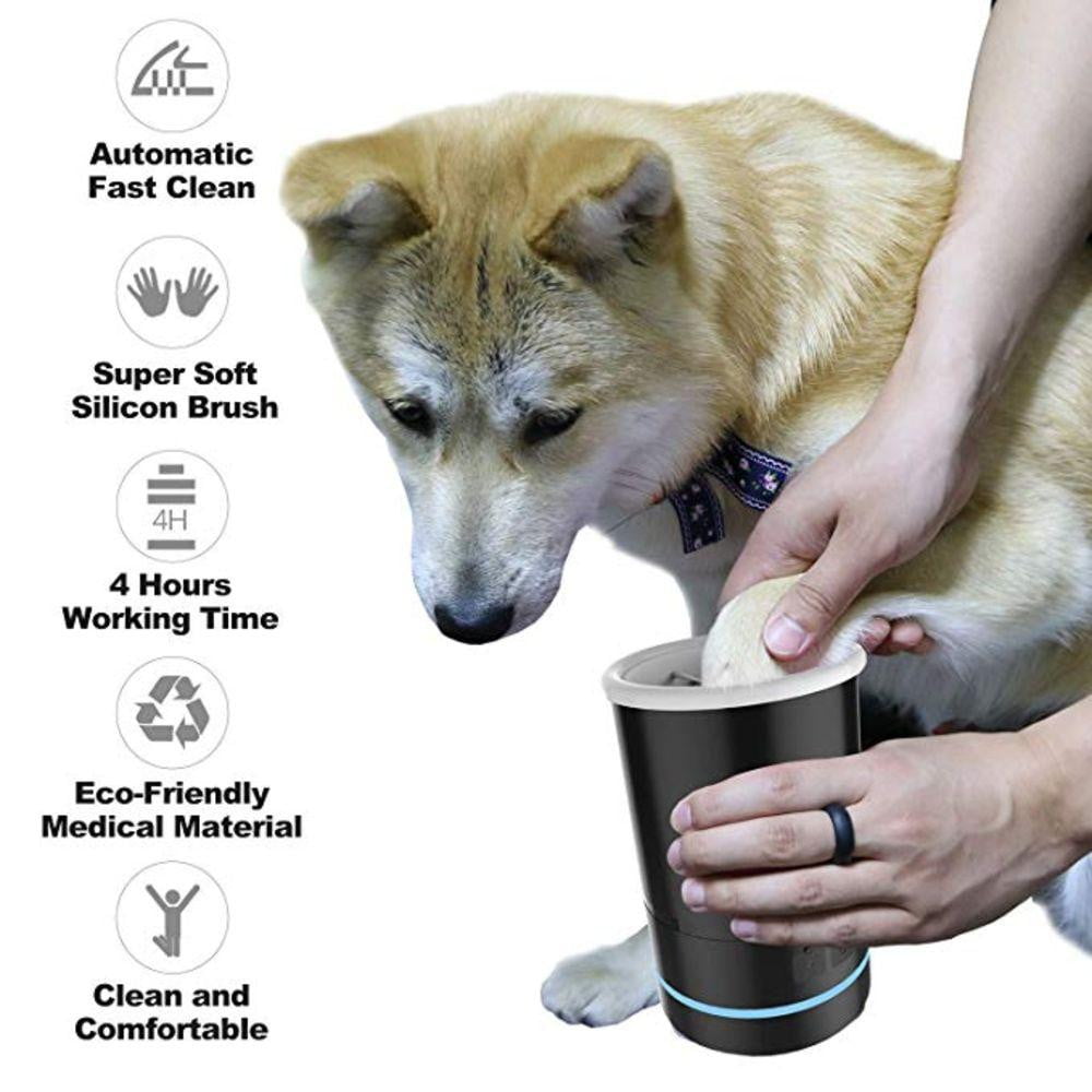 Automatic & Rechargeable 3 Sizes Pet Paw Washing Cup with Soft Rubber Brushes to Clean Dog's Paw - NuoPets