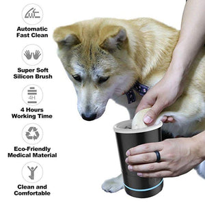 Automatic & Rechargeable 3 Sizes Pet Paw Washing Cup with Soft Rubber Brushes to Clean Dog's Paw - NuoPets