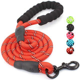 5ft Strong Dog Leash with Comfortable Padded Handle and Reflective Threads for Medium and Large Dogs - NuoPets