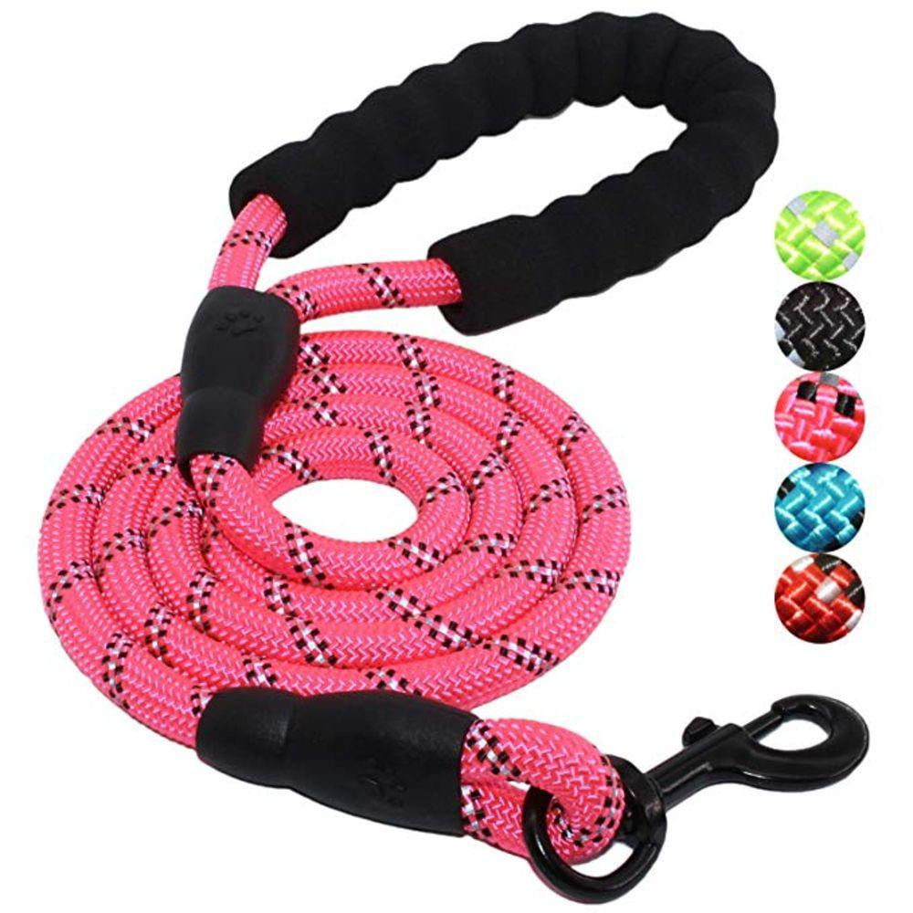 5ft Strong Dog Leash with Comfortable Padded Handle and Reflective Threads for Medium and Large Dogs - NuoPets
