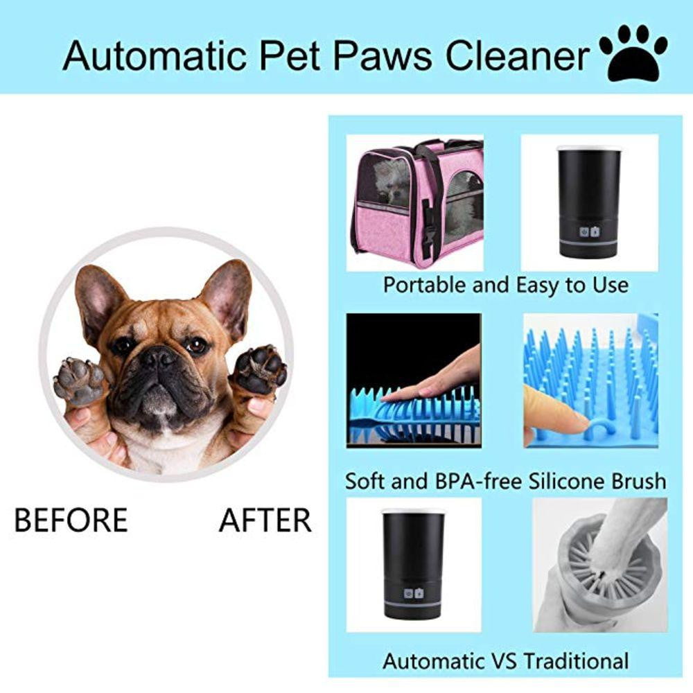 Automatic & Rechargeable 3 Sizes Pet Paw Washing Cup with Soft Rubber Brushes to Clean Dog's Paw - NuoPets