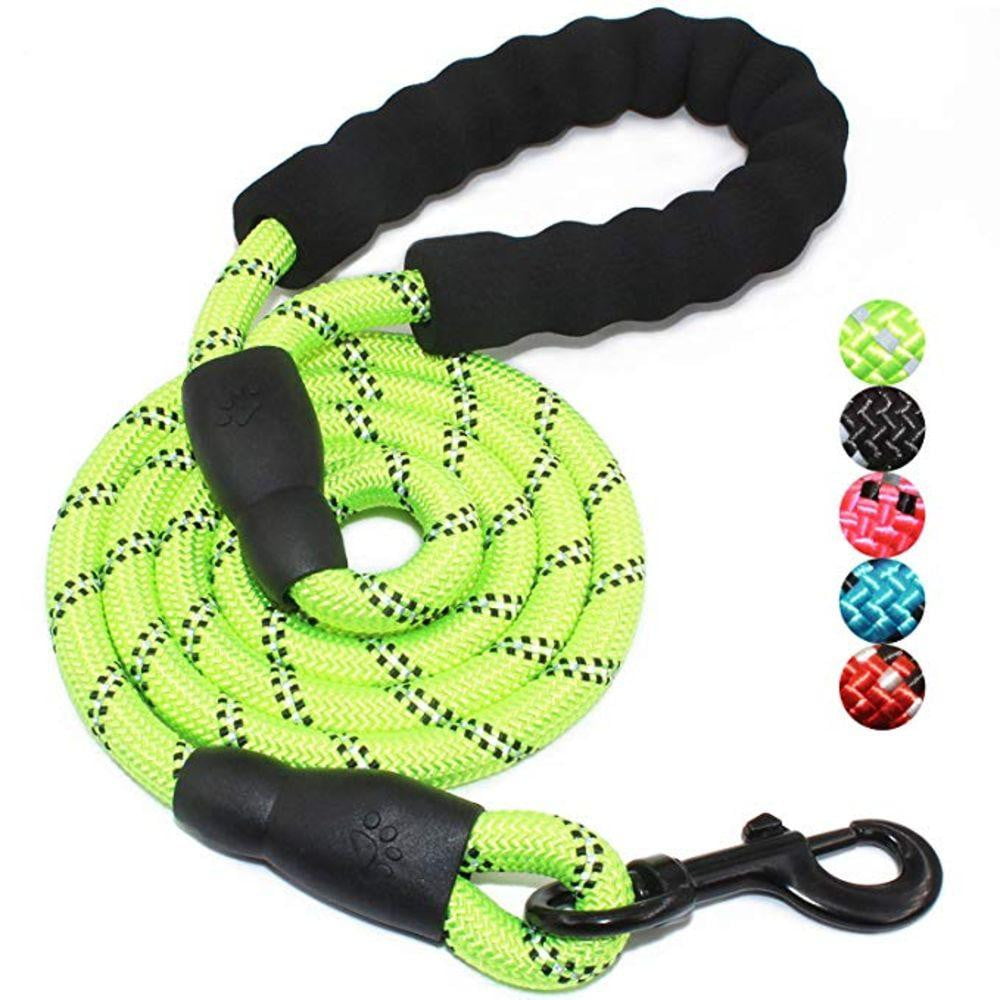 5ft Strong Dog Leash with Comfortable Padded Handle and Reflective Threads for Medium and Large Dogs - NuoPets