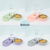 Automatic Pet Feeder Water Dispenser 2 In 1 Rotatable Drinking Food Bowl