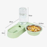 Automatic Pet Feeder Water Dispenser 2 In 1 Rotatable Drinking Food Bowl