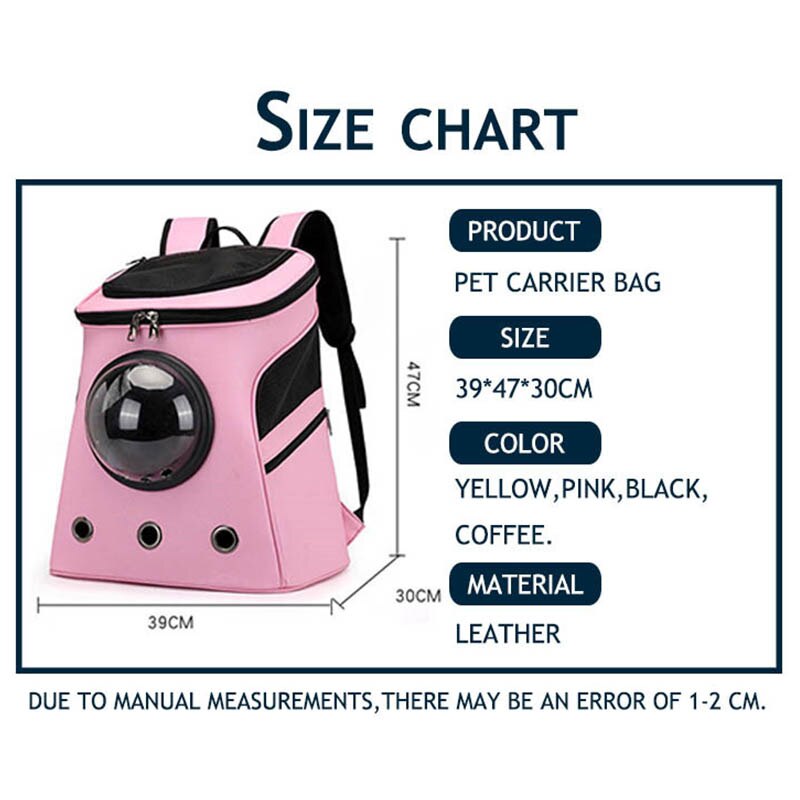 Big space solid color pet carrier backpack bag breathable