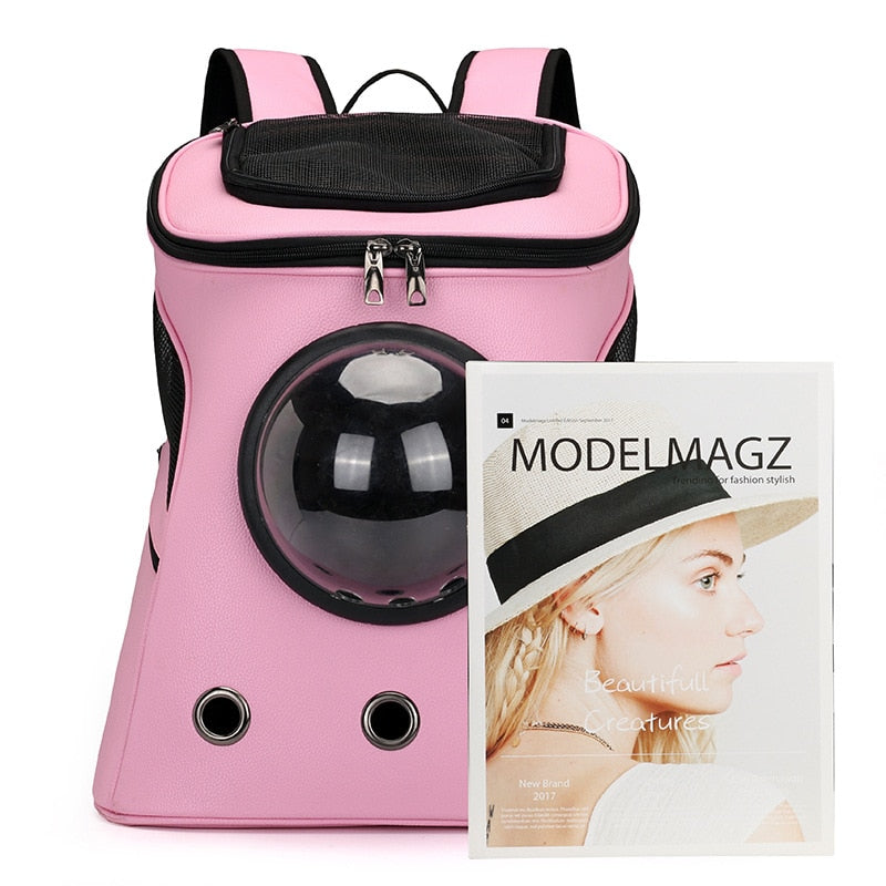 Big space solid color pet carrier backpack bag breathable