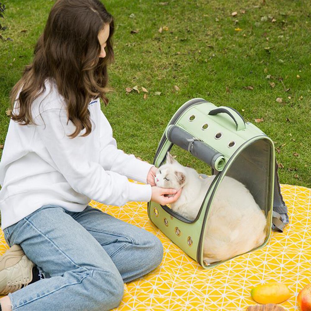 Cat carrier bag transparent pvc large capacity double shoulder backpack