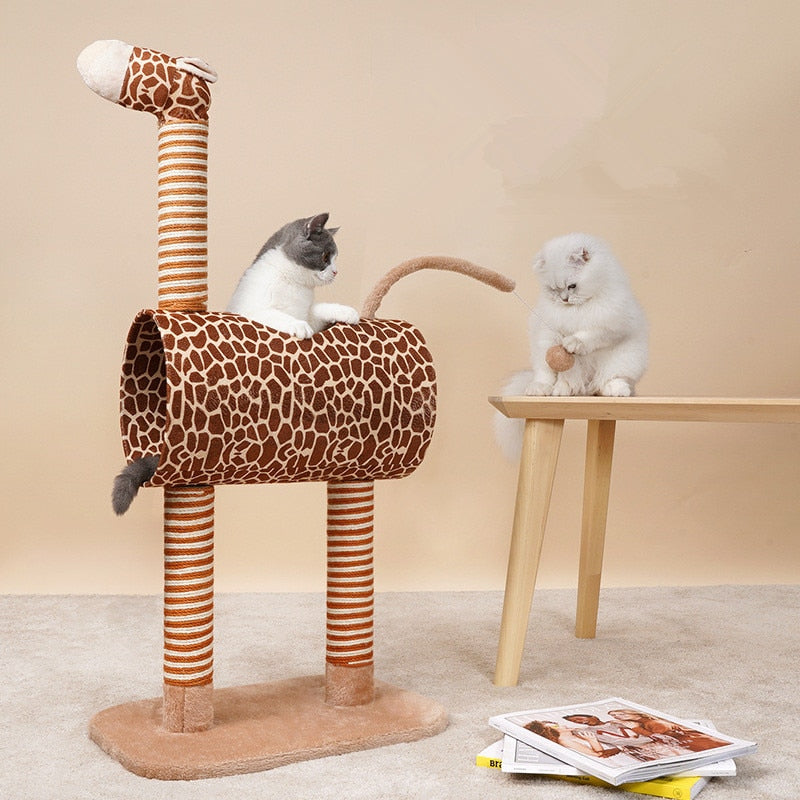 Giraffe cats scratching post rope toy tree cat climbing frame