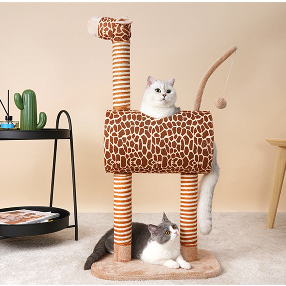 Giraffe cats scratching post rope toy tree cat climbing frame