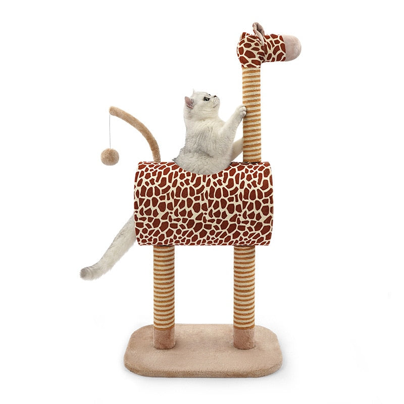 Giraffe cats scratching post rope toy tree cat climbing frame