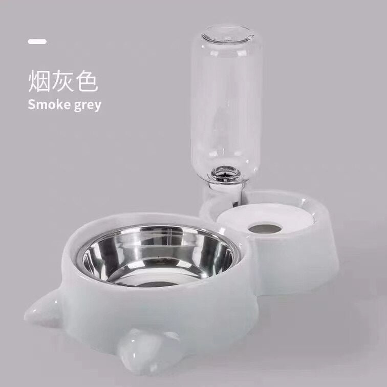 Dog Cat Bowls Water and Food Bowl Set with Detachable Stainless Steel Bowl
