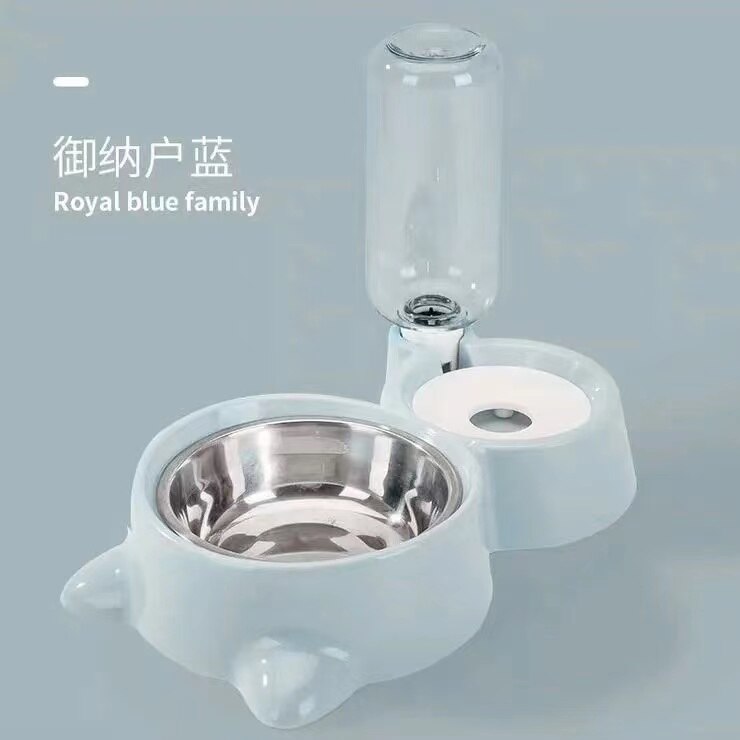 Dog Cat Bowls Water and Food Bowl Set with Detachable Stainless Steel Bowl