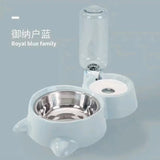 Dog Cat Bowls Water and Food Bowl Set with Detachable Stainless Steel Bowl